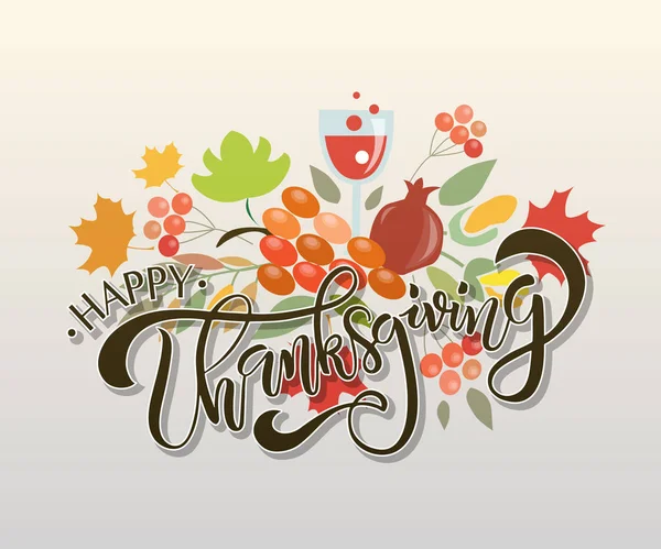 Happy Thanksgiving Day logotype automne — Image vectorielle