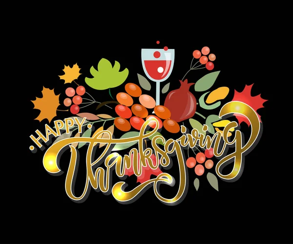 Mutlu Şükran günü sonbahar logo — Stok Vektör