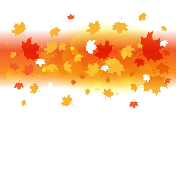 Fondo de otoño con hojas — Vector de stock