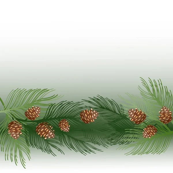 Jul bakgrund med gran träd — Stock vektor