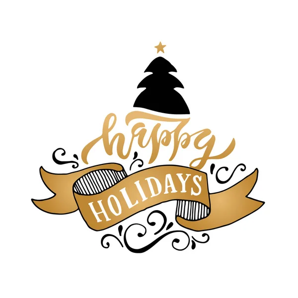 Lettering 'Happy Holidays" — стоковый вектор