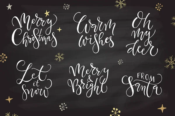 Typografie instellen voor Kerstmis en Nieuwjaar — Stockvector