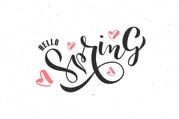 Texto de primavera bosquejado a mano — Vector de stock