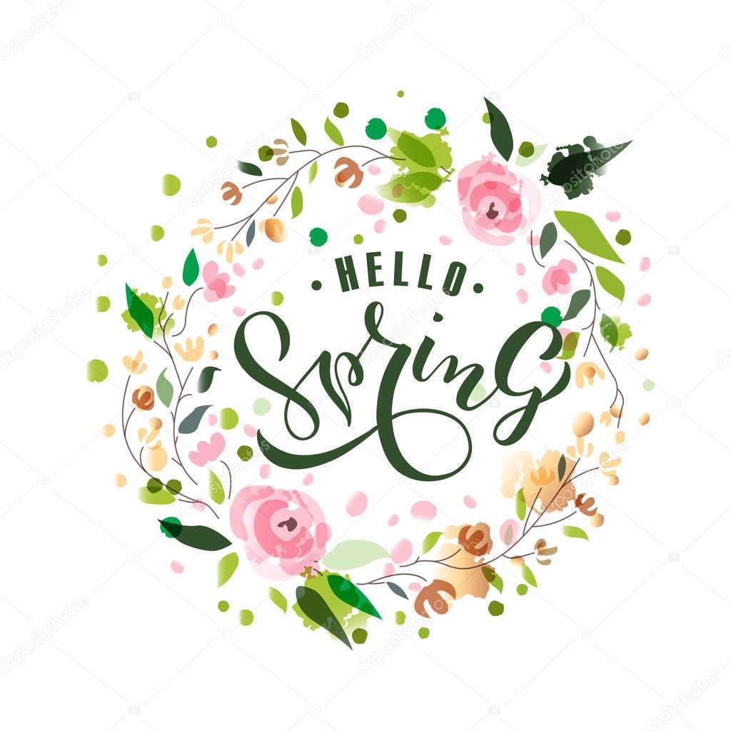 Hand sketched Spring text