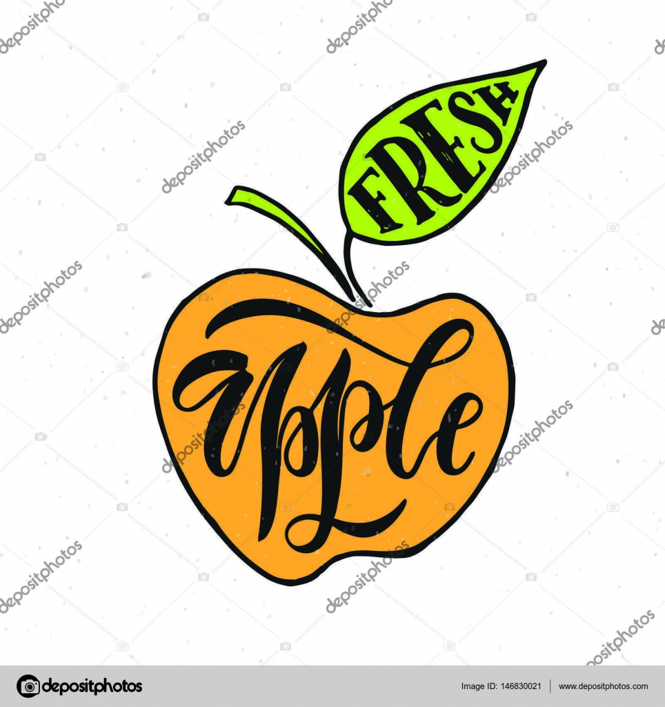 Apple lettering typography Stock Vector Image by ©Svetana_Kurako 146830021