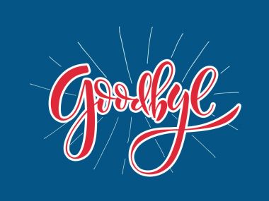 Hand sketched Goodbye lettering  clipart