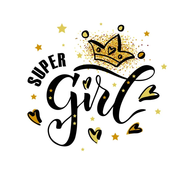 Super-Mädchentext — Stockvektor