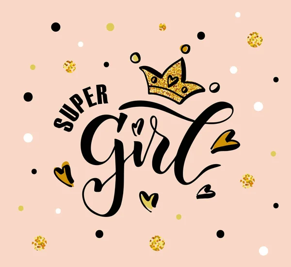 Super Girl text — Stock Vector