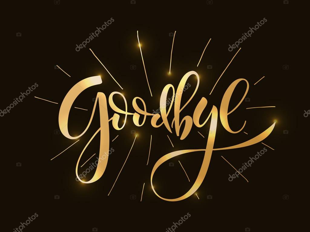 Hand sketched Goodbye lettering typography. Goodbye logotype, badge, icon, logo, banner, tag. Vector illustration