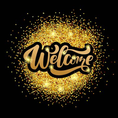 Tipografi yazı hoş geldiniz el çizdi