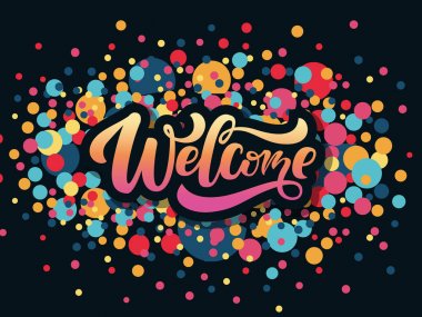 Tipografi yazı hoş geldiniz el çizdi