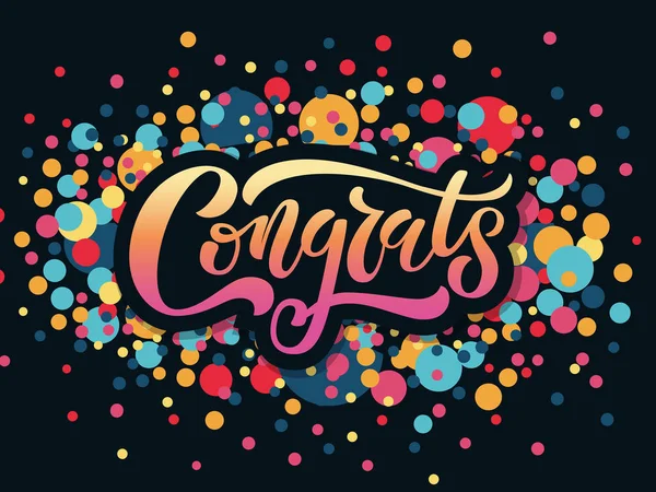 Congratulations lettering typography. — Stock Vector