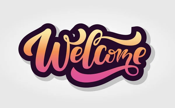 Esquissé à la main Lettrage de bienvenue typographie — Image vectorielle
