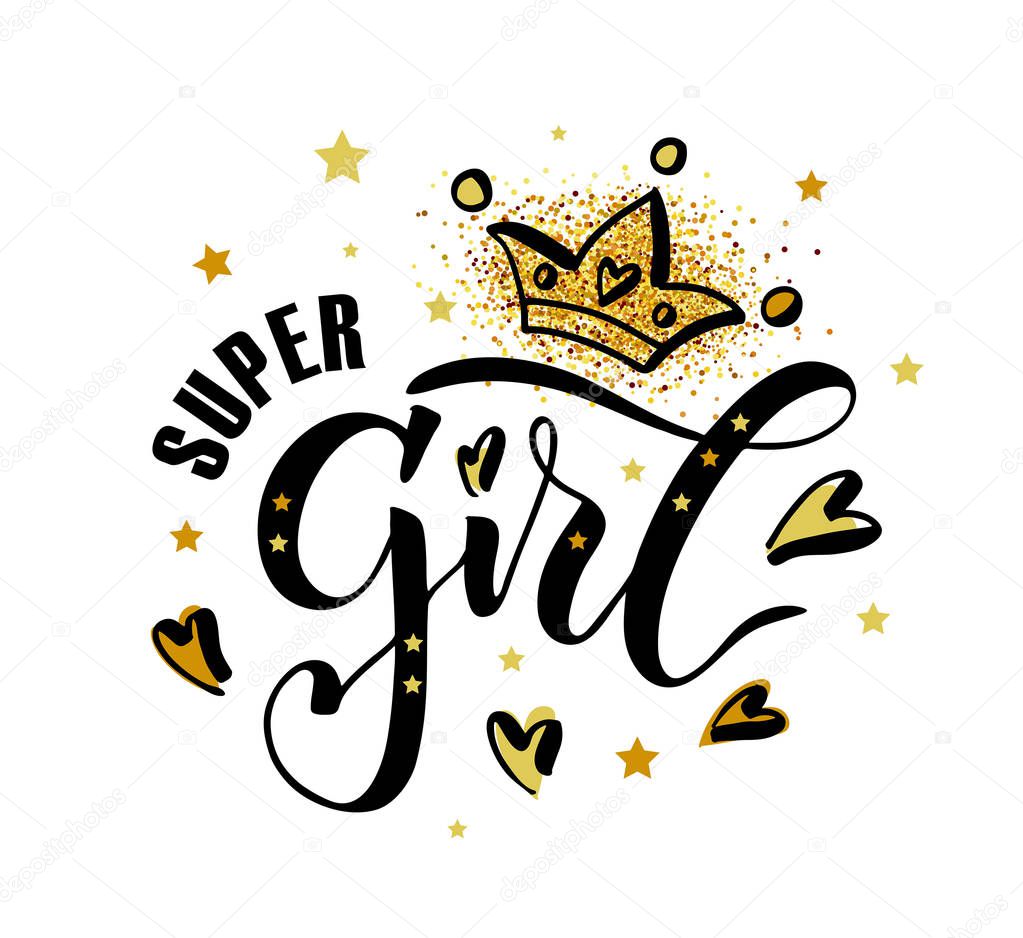 Super Girl text banner template