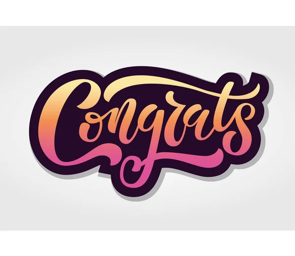 Sketched Congrats lettering — Stock Vector