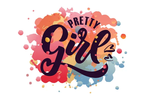 PRETTY GIRL texto para roupas — Vetor de Stock