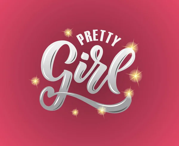 PRETTY GIRL texto — Vetor de Stock