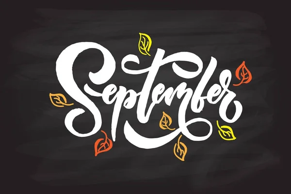 Eylül yazı tipografi — Stok Vektör