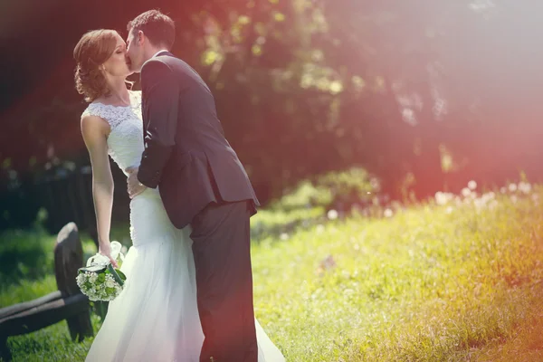 Vackra bruden och brudgummen pre-bröllop — Stockfoto
