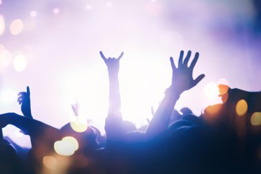 Siluet kalabalık zevk Festivali