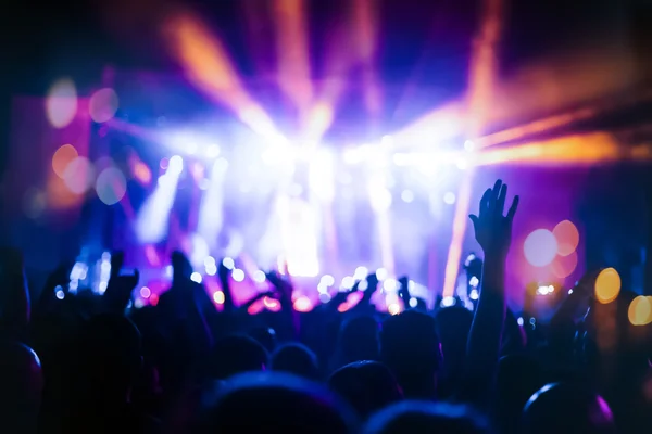 Silhouette Crowd enjoying festival — Stock Photo, Image