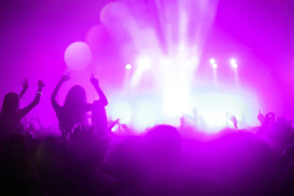 Silhouette Crowd enjoying festival — Stock Photo, Image