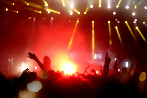 Silhouette Crowd enjoying festival — Stockfoto