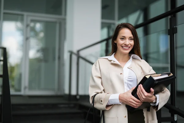 Successful happy businesswoman outdoors — Stock Photo, Image