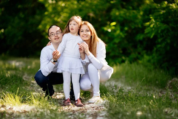 People with down sydrome are equally happy — Stock Photo, Image