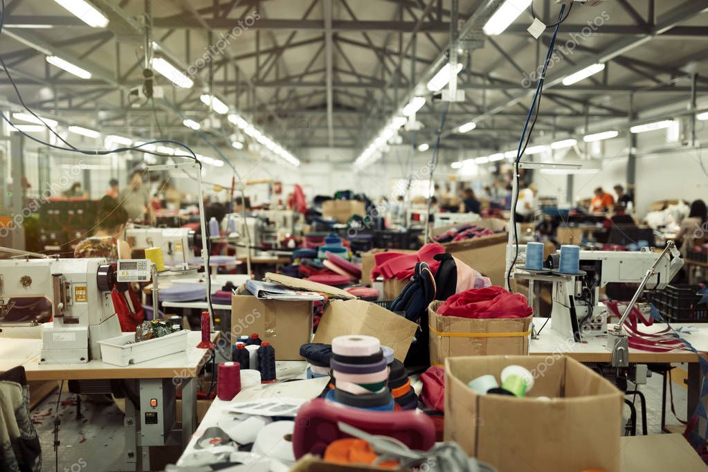 Industrial sewing workplace — Stock Photo © nd3000 129991324