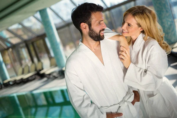 Couple enjoying spa wellness treatments