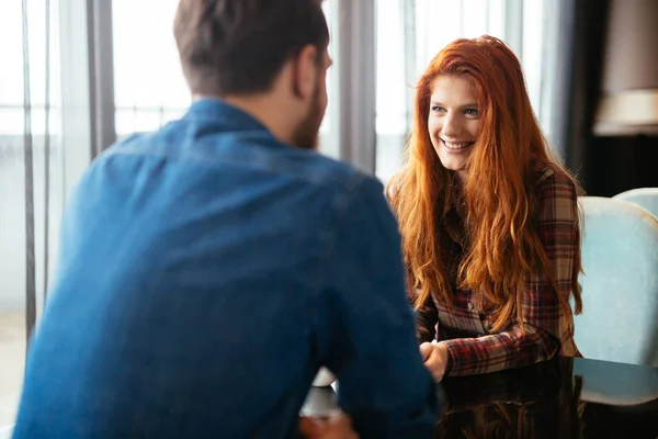 Woman dating handsome man — Stock Photo, Image