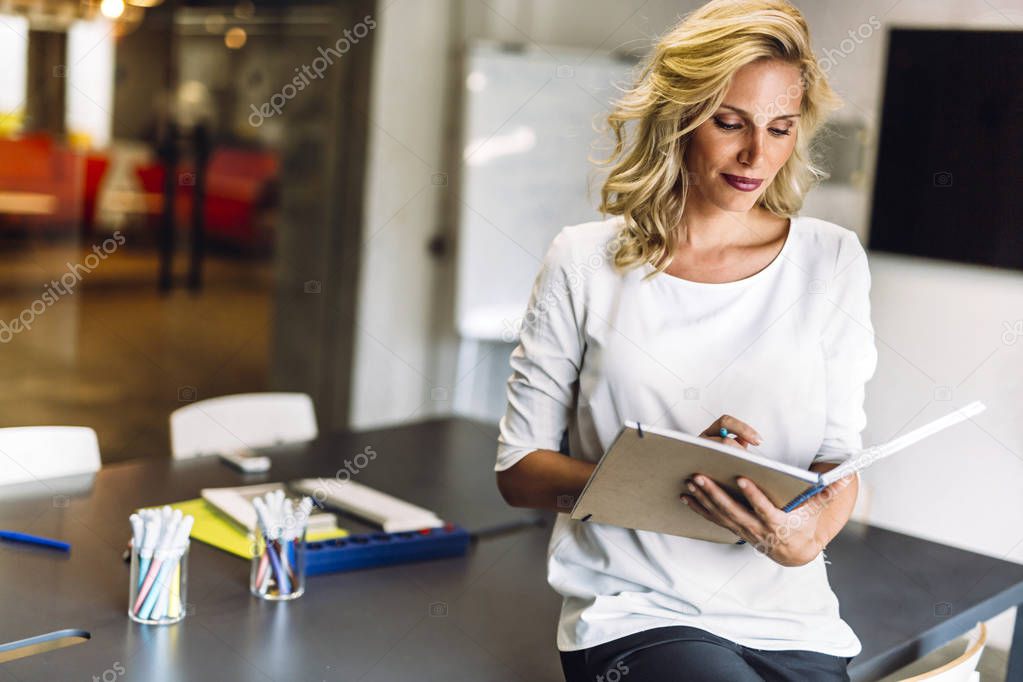 Beautiful woman reading