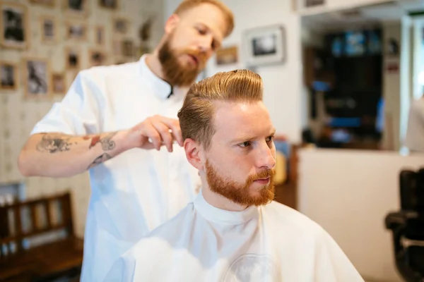 Male receiving hair beard treatment — Stock Photo, Image