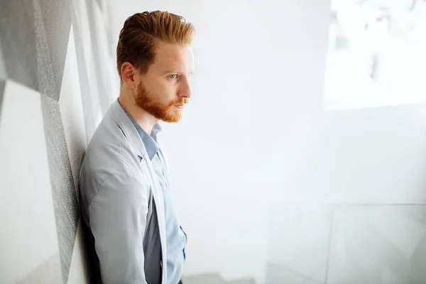 Businessman portrait on stairs — Stock Photo, Image