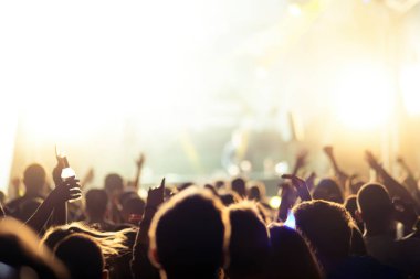 İnsanlar konserde dans ediyor.