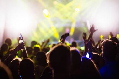 İnsanlar konserde dans ediyor.