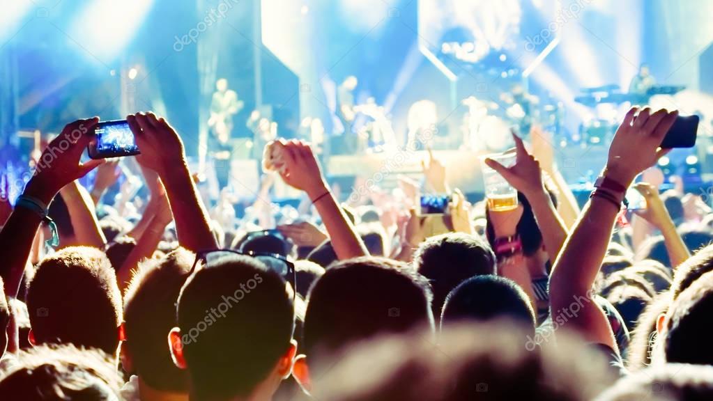 People enjoy concert at festival