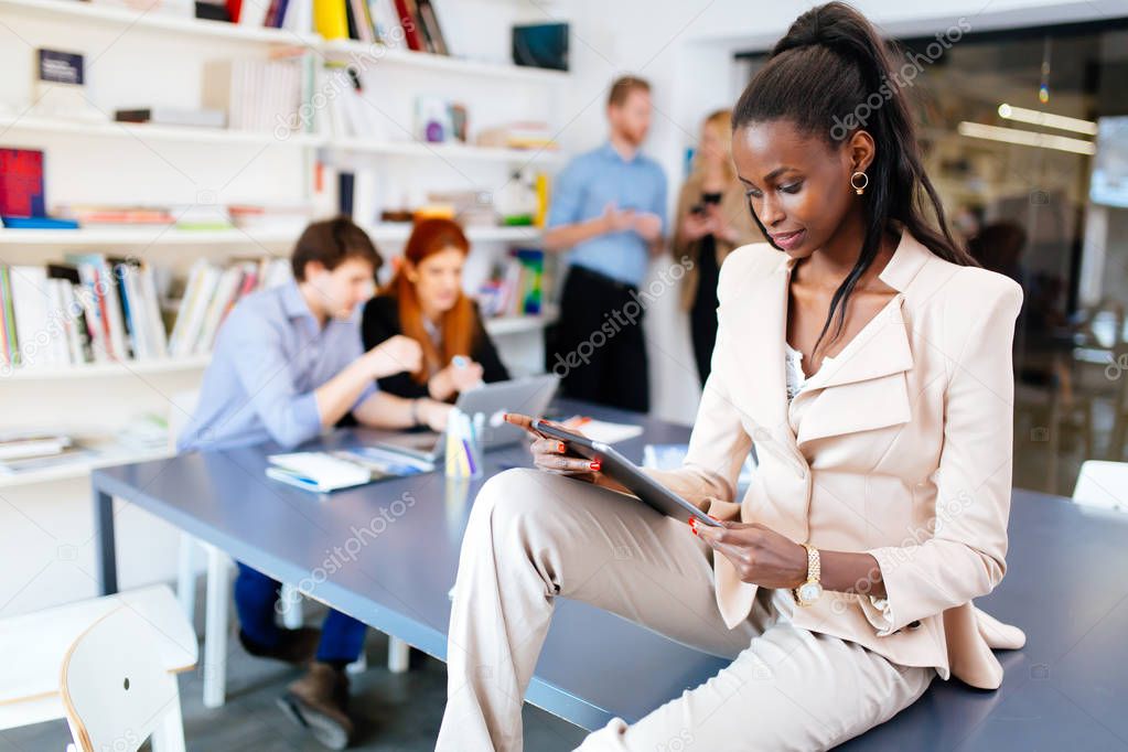 Multiethnic people working in modern office