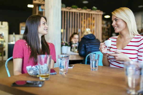 Amici pettegolezzi in caffè — Foto Stock