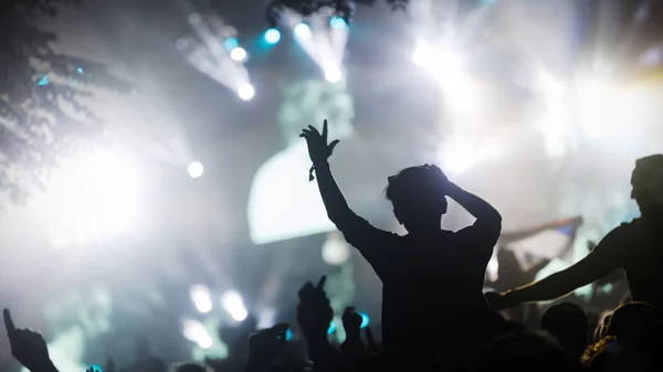 Multidão desfrutando de concerto no festival — Fotografia de Stock