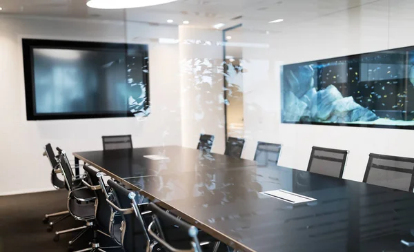 Modern equipped office with aquarium — Stock Photo, Image