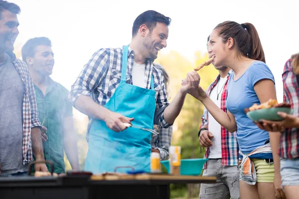 friends enjoying barbecue party