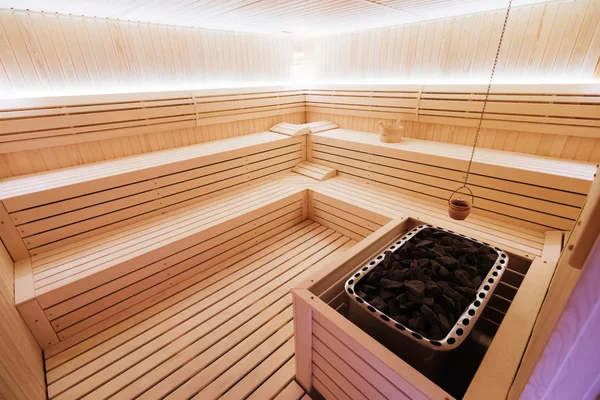 Intérieur sain du sauna finlandais — Photo