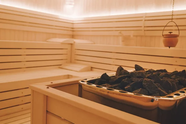 Healthy finnish sauna interior — Stock Photo, Image