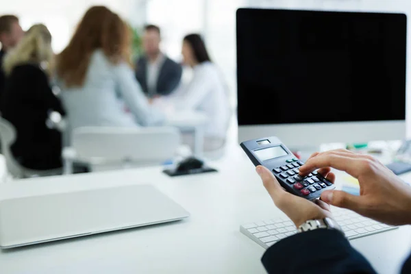 Accountant checking statistics — Stock Photo, Image