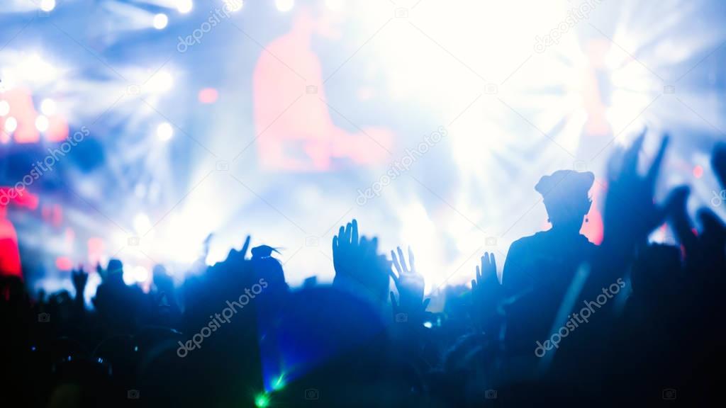 Crowd enjoying music festival