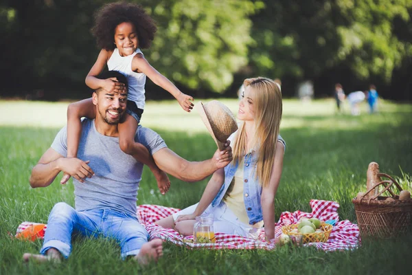 Family having fun on picnic — Stock Photo, Image