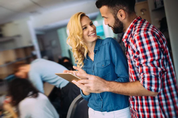 Business coworkers with digital tablet — Stock Photo, Image