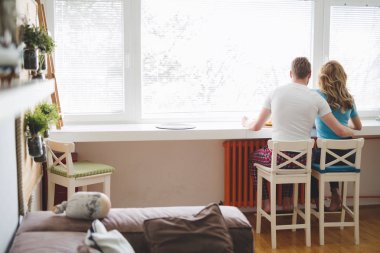 Kahvaltı aşık Çift